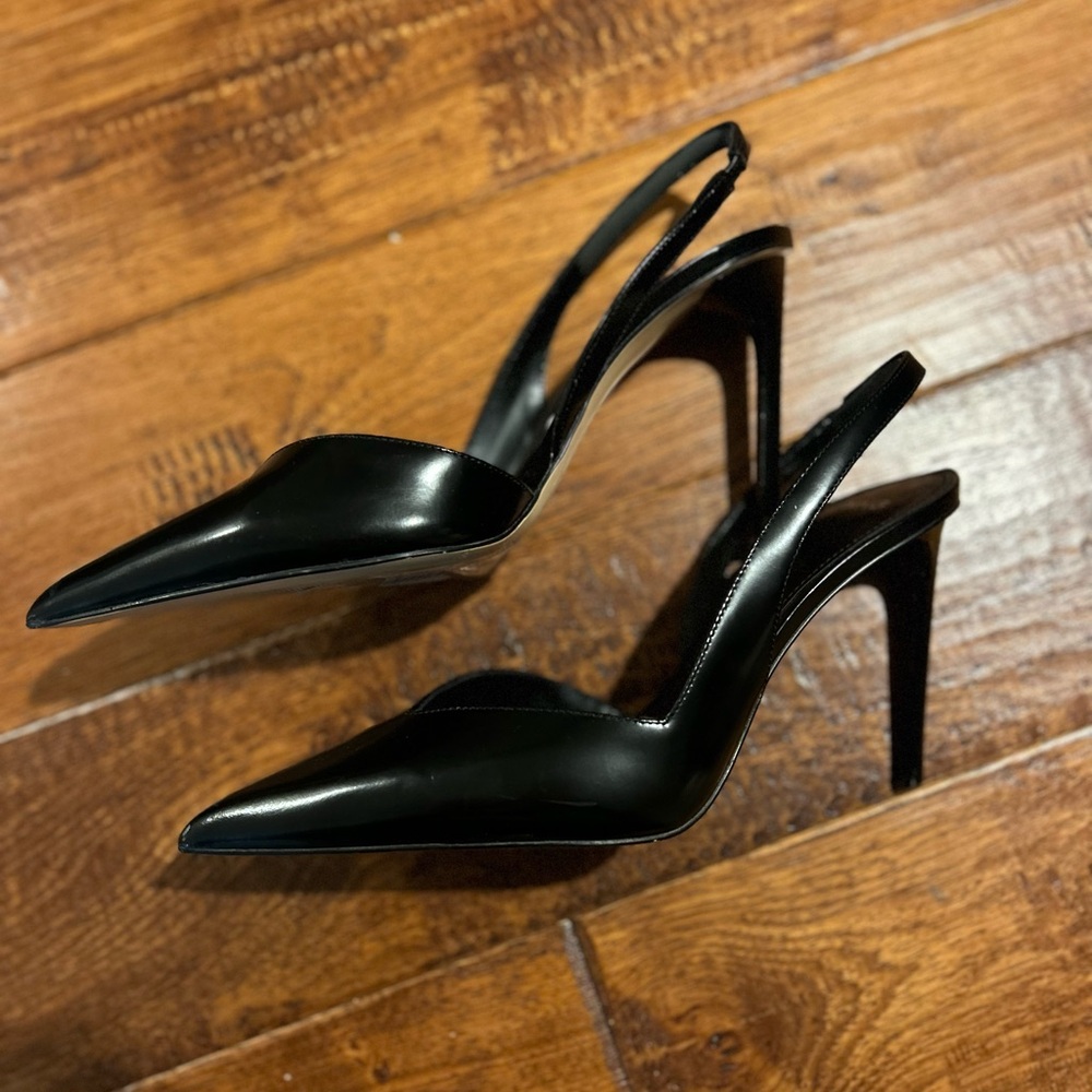Mango Black Slingback Pump